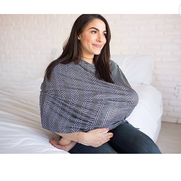 Copper Pearl Chevron Pattern 5 in 1 carseat nursing cover - Picture 4 of 6